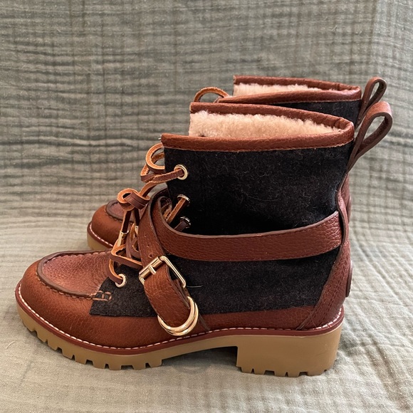 NWOB Tory Burch Shearling Winter Boots - Picture 9 of 13